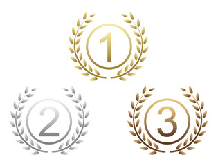 Icons for the championship from numbers one to three