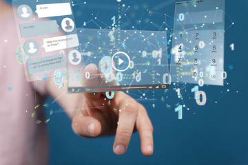 web develop interface web application in hand