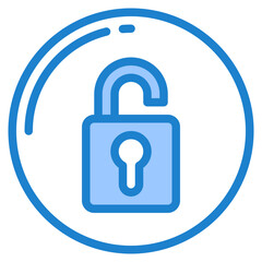 lock blue style icon