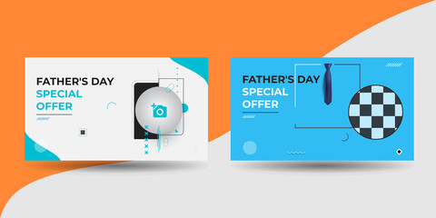 Fathers day Youtube thumbnail template. Video thumbnail design, web template