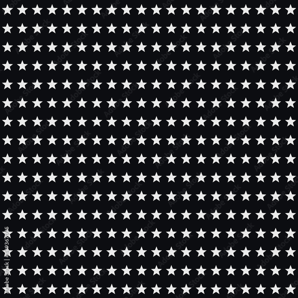 Poster white stars and black background. vector simple star pattern.
