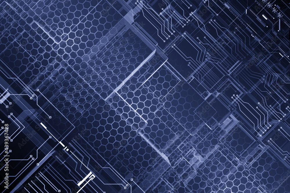 Poster futuristic design grid line circuit patterns for digital hi tech background.