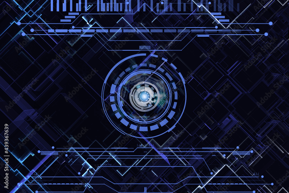 Poster hi tech hud with digital tech patterns background.futuristic concept.