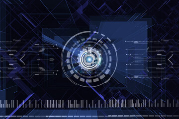 Virtualization of digital data technology concept.Digital hi tech interface background.