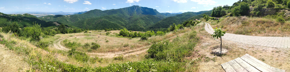 Fototapeta na wymiar Panorama of Rhodope Mountains Near village of Oreshets, Bulgaria