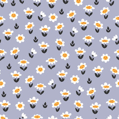 Cute daisies seamless pattern