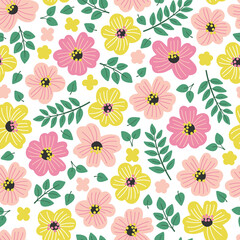 Seamless pattern with decorative flowers