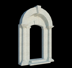 3d Render Building Structure On Isolated