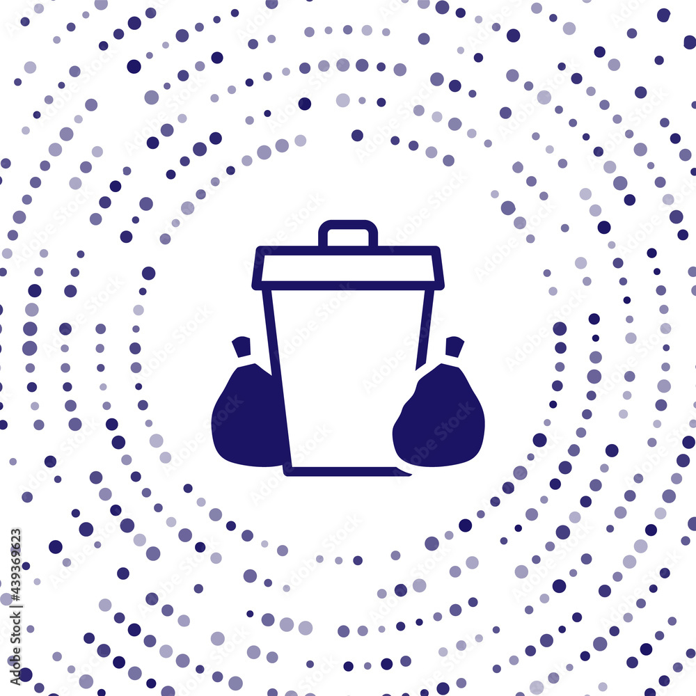 Poster blue trash can icon isolated on white background. garbage bin sign. recycle basket icon. office tras