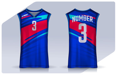 Basketball tank top design template, Sport jersey mockup. uniform front , side and back view.