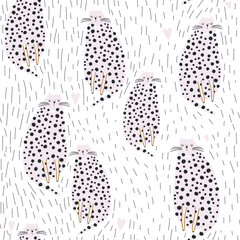 Seamless pattern with hand drawn cheetahs. Creative animal modern texture for fabric, wrapping, textile, wallpaper, apparel. Vector illustration