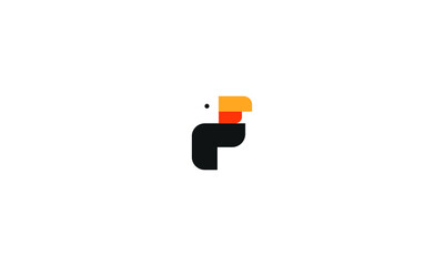toucan bird modern flat logo design - obrazy, fototapety, plakaty