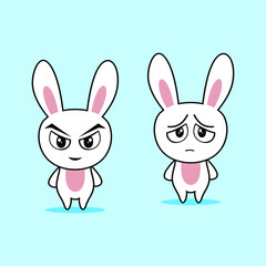 cute bunny with facial expression