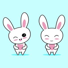 cute bunny with facial expression