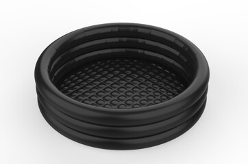 Blank inflatable portable PVC pool for branding mockup, 3d render illustration.