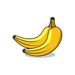 banana  fruit cartoon icon illustration. food fruit icon concept isolated