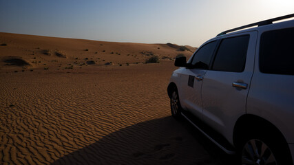 Fototapeta na wymiar Dubai Safari on Rub Al Khali Desert