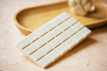 White porous chocolate bar