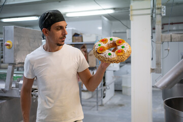Bread Factory Preparing Christmas Bakery