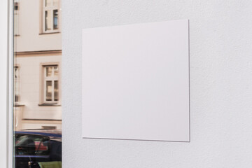 Blank store signage sign design mockup isolated, Clear shop template. Street hanging mounted on the...