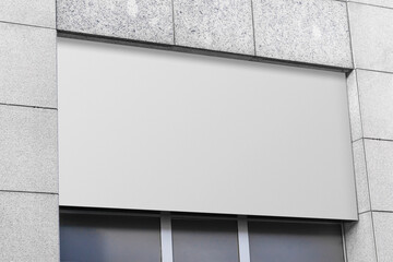 Blank store signage sign design mockup isolated, Clear shop template. Street hanging mounted on the...