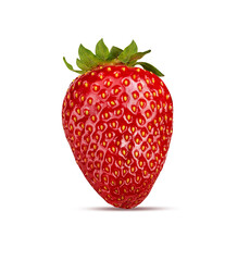 Fresh strawberry isolated on white background with clipping path