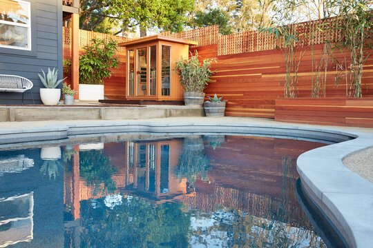 Swimming Pool in Backyard