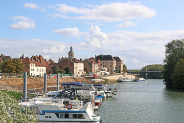 River Saone at Seurre in France