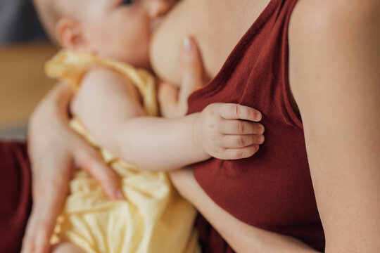 Motherhood: Breastfeeding Like Most Important Contact With Mother And Newborn Baby