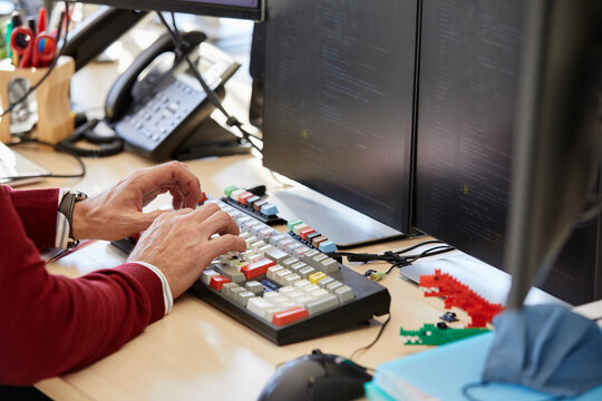 Businessman working on computer