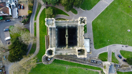 Overhead view of Norman castle. - obrazy, fototapety, plakaty
