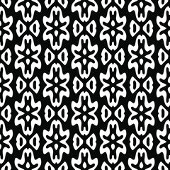 Fototapeta na wymiar floral seamless pattern background.Geometric ornament for wallpapers and backgrounds. Black and white pattern. 