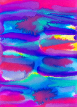 Watercolour Abstract with bright saturated colour