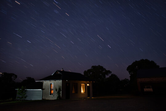cottage with sky trails