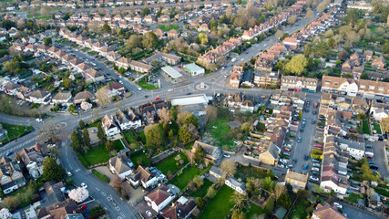 Obraz premium Aerial view of English suburbs.