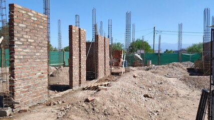 House Wall under Construction in Argentina, South America