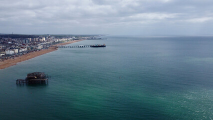 Fototapeta premium Aerial view of Brighton coastline.