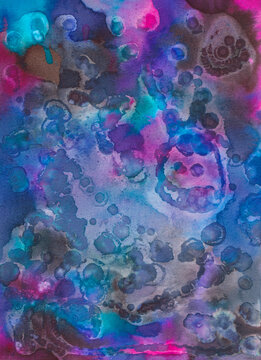 Abstract watercolour with saturated colours