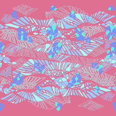 Seamless vector pattern. Boho aesthetic, hippy style, summer palette. Vibrant colors. Indian motifs. Eastern ornaments.