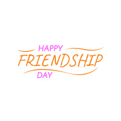 Abstract Lettering Text Happy Friendship Day Card Hand Draw Lettering Vector Design Style Template For Poster Social Banner Cards