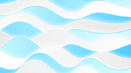 Grey and blue flowing waves abstract corporate background