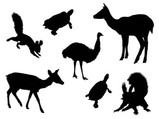 Vector wild isolated animals set 2