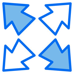 Expand blue line icon
