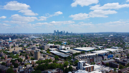 Fototapeta na wymiar Aerial photo of London skyline.