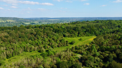 Aerial view of English countryside.