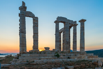 Temple of Poseidon at Cape Sounion Attica Greece