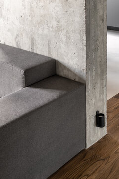 Interior in loft style with concrete elements