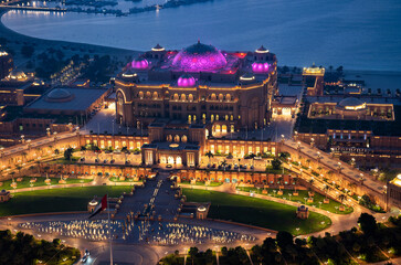 Emirates palace in Abu Dhabi , one of the famous travel spots in UAE capital city