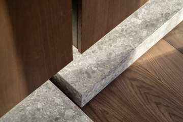 Interior in loft style with granite elements