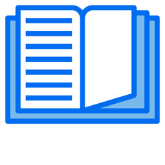 open book blue line icon